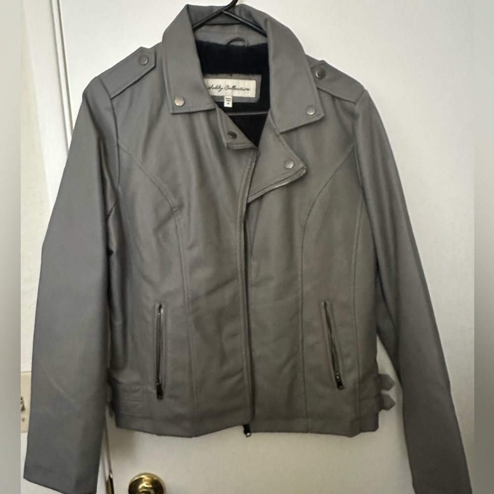 Vegan leather motorcycle jacket